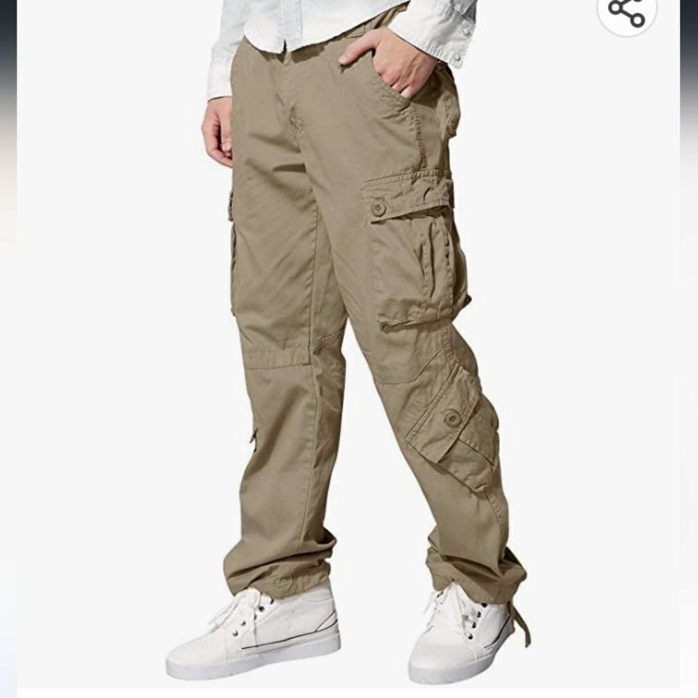 Dark khaki Match Men's Wild Cargo Pants.